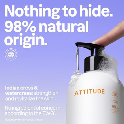ATTITUDE Liquid Hand Soap, Made in Canada, EWG Verified, Plant and Mineral-Based, Vegan Personal Care Products, Orange Blossom & Eucalyptus Scent, 473 mL — view 2