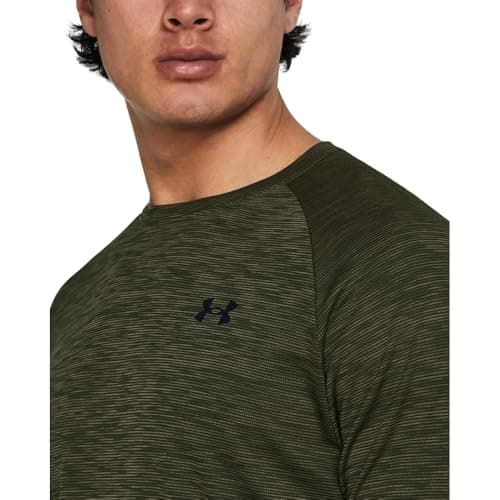 Under Armour Men's Tech Textured Short Sleeve T Shirt, (390) Marine Od Green / / Black, Large — view 2