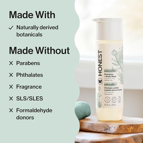 The Honest Company 2-in-1 Baby Shampoo & Body Wash, Fragrance-Free, Tear-Free, Hypoallergenic, Naturally Derived, Sensitive Skin, 10 fl oz — view 3