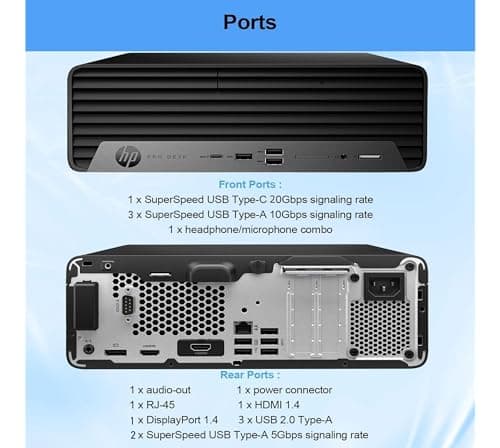 HP ProDesk SFF 400 G9 Business Desktop Computer, 14th Gen Inte i7-14700(20-Cores/28-Threads), 16GB DDR5 RAM,1.5TB Storage, Small Form Factor, Type-C, DisplayPorts, Wi-Fi, HDMI, Windows 11 — view 2
