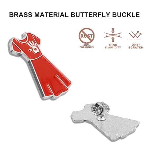 10/pcs Silver Plated Red Dress Day Lapel pins Bulk Support murdered and missing Indigenous women and girls Awareness Month Jewelry Gift — view 3