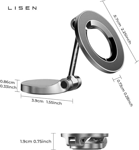 LISEN for MagSafe Car Mount 2 Pack, Classic Magnetic Phone Holder for Car, Car Phone Holder Mount, Dash Car Accessories Gifts for Women Men, for iPhone 17 Pro Max Air 16 15 14 13 12 — view 8