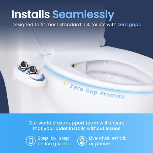 LUXE Bidet NEO 120 - Single Nozzle, Self-Cleaning, Non-Electric Bidet Attachment for Toilet Seat, Adjustable Water Pressure, Rear Wash (White) — view 3