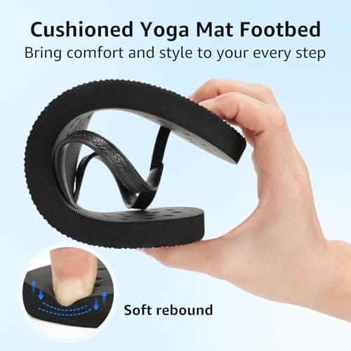 STQ Shower Shoes Mens Quick Dry Arch Support Flip Flops Non Slip Beach Pool College Dorm Bathroom Thong Sandals with Drain Holes Black, Size 10 — view 6