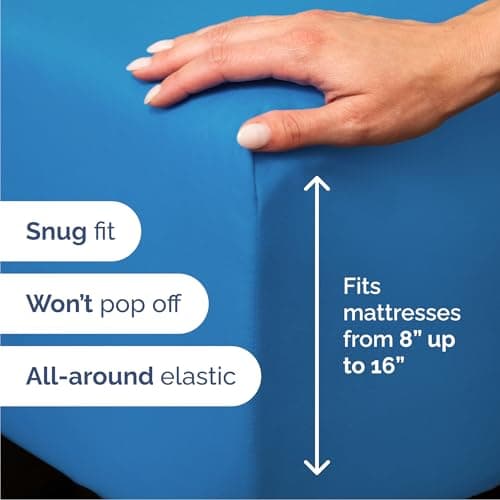 Queen Size 4 Piece Sheet Set - Comfy Breathable & Cooling Sheets - Hotel Luxury Bed Sheets for Women & Men - Deep Pockets, Easy-Fit, Soft and Wrinkle Free Sheets - Royal Blue Oeko-Tex Bed Sheet Set — view 2