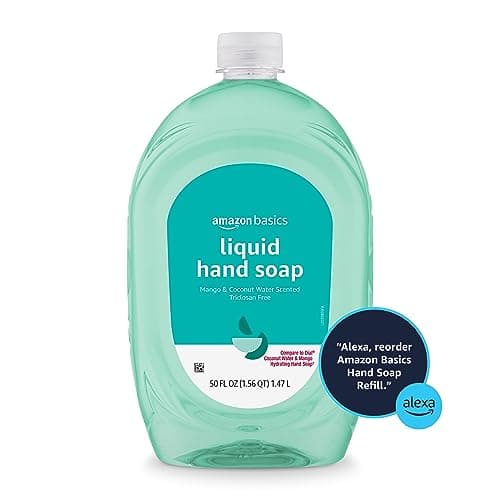 Amazon Basics Liquid Hand Soap Refill, Mango and Coconut Water Scent, Triclosan-Free, Dermatologist Tested, pH Balanced, Paraben-Free, 50 Fl Oz (Pack of 1) (Previously Solimo) — view 4