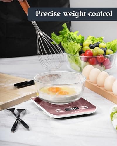 Tcsxady Food Scale, 11lb Digital Kitchen Scale with 6 Units LCD Display and Tare Function,Compact Design for Baking,Healthy Cooking,Meal Prep, 304 Stainless Steel — view 3