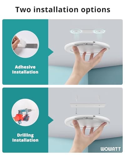 wowatt Rechargeable Ceiling Lights Battery Operated Ceiling Light with Remote Wireless Shower Lighting 3000K 4500K 6500K 7.48in Dimmable Timing Overhead Light for Closet Shower Living Room