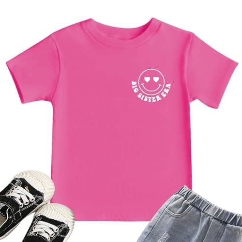 MEESHEEP Big Sister Shirt 3t 4t 5t 6t 7t Baby Girls in My Big Sister Era T Shirts Tops Outfit Pink — view 2