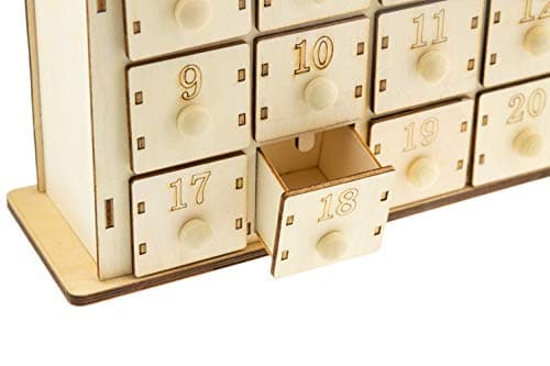 Clever Creations Wooden Christmas Advent Calendar, Countdown to Christmas, LED Holiday Decoration, Battery Operated, Church Village — view 4