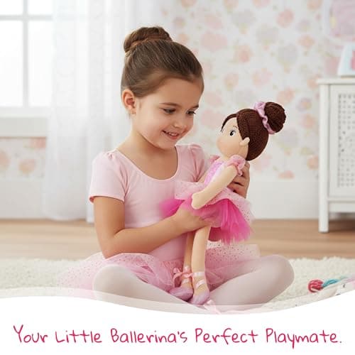 June Garden 14" Snuggle Cutie Ballerina Doll Maya – Soft Plush Doll with Ballet Outfit, Purple Pajama Set & Accessories – Dress Up Pretend Play Toy for Girls — view 4