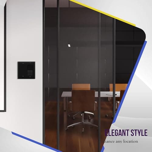 ENERLITES Combination Decorator Rocker/Blank Outlet Wall Plate, Standard Size, 2-Gang 4.50 inch x 4.57 inch Light Switch Cover, Polycarbonate Thermoplastic, UL Listed, 880131-BK, Black — view 5