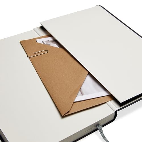 Amazon Basics Classic Lined Notebook, 240 Pages, Black Hardcover, 5 x 8.25-Inch — view 3
