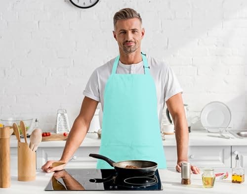 Utopia Kitchen 2 Pack Bib Apron, Adjustable with 2 Pockets, Water and Oil Resistant, Cooking Kitchen Chef Apron for Women Men — view 6