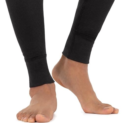 Fruit of the Loom Men's Recycled Premium Waffle Thermal Underwear Long Johns Bottom (1, 2, 3, and 4 Packs), Black, Large — view 4