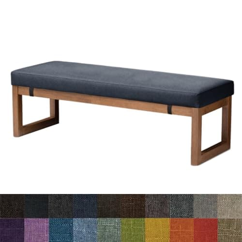 Kimgull Bench Cushions Indoor Sofa Seat Pad Dining Shoes Stadium Patio Furniture Garden Hallway Camper Mat, 31.5X11.8X1.97In,Dark Grey Blue
