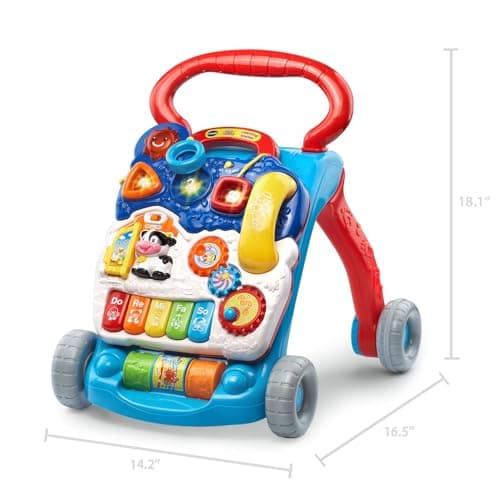 VTech Sit-to-Stand Learning Walker (Frustration Free Packaging - English Version), Blue