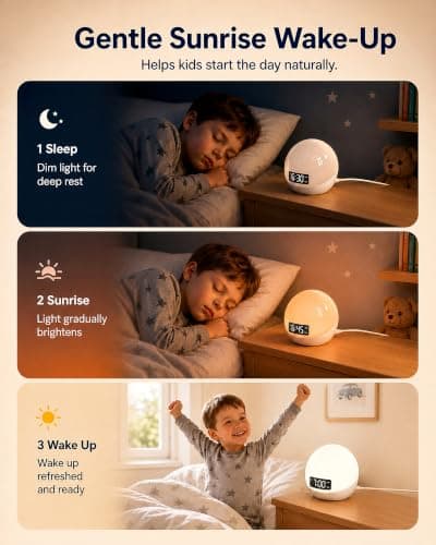 White Noise Sound Machine with Sunrise Alarm Clock for Kids Baby Shusher — view 4