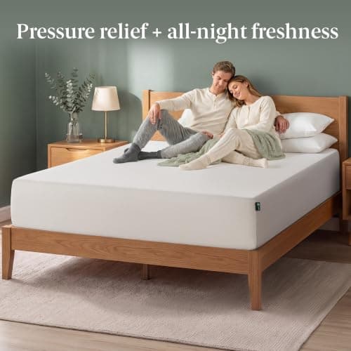 Zinus Green Tea Memory Foam Mattress 12 Inch, Pressure-Relieving Comfort & Full-Body Support, Naturally Fresh, Medium Firm Feel, CertiPUR-US & Oeko-TEX Certified Safe Materials, Queen — view 2