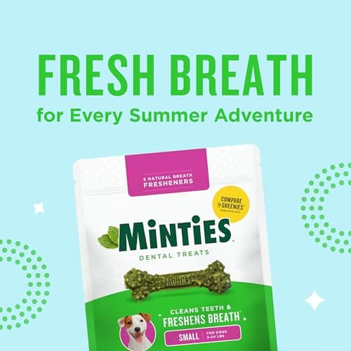 Minties Dog Dental Bone Treats, Tiny/Small Dental Dog Treats, 16 Ounces, Cleans Teeth, Fight Bad Breath, Removes Plaque and Tartar, 40 Count — view 8