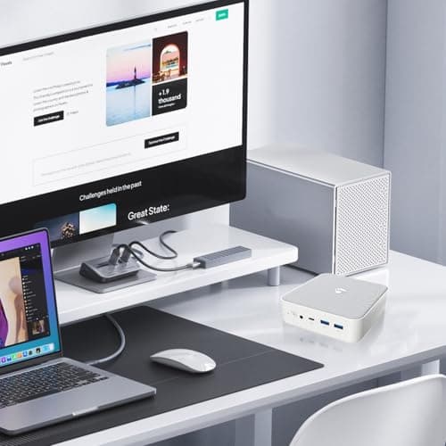 Machenike Machcreator Mini2 7940H Entry Mini Desktop, AMD Ryzen 9 7940H, AMD Radeon Graphics, 16GB DDR5 RAM, 512GB SSD, Wi-Fi 6, W11H, Bluetooth, White — view 5