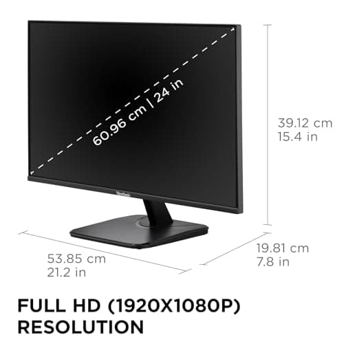 ViewSonic VA2456A-MHD 24 Inch 1080p Monitor, IPS Display with 120Hz for Enhanced Home and Office Productivity, Eye Care Technology, HDMI, DisplayPort, and VGA Inputs — view 4