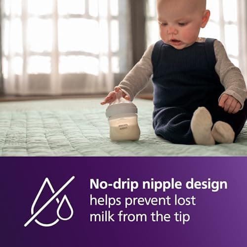 Philips Avent Natural Baby Bottle with Natural Response Nipple (Slow Flow, Flow 2), 4oz, 3-pack, SCY900/03 — view 5