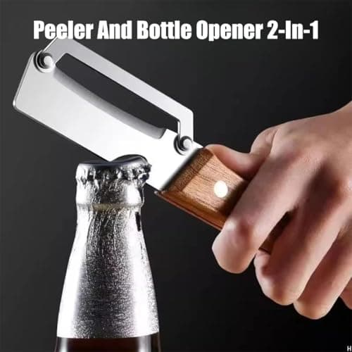 Zero Snag Wooden Peeler, Multifunctional Vegetable Peeler, Premium Stainless Steel Grade Fruit and Vegetable Peeler for Kitchen, Fruit, Apple, Potato, Pumpkin, Papaya, Zucchini (1Pcs) — view 2