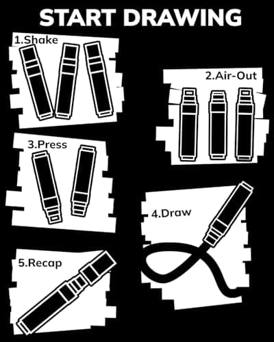 JusArt 4 Pcs Black Jumbo Poster Marker Set, 15mm Wide Tip and 0.7mm Fine Tip, Acrylic Paint Markers for Rock, Fabric, Glass, Metal, Wood — view 8