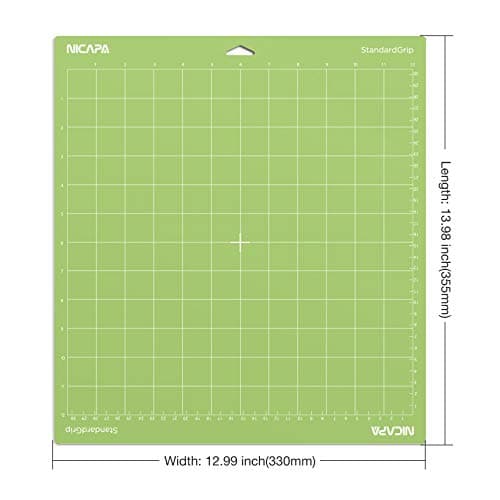 Nicapa Standard Grip Cutting Mat for Cricut Explore One/Air/Air 2/Maker (Standardgrip,12x12 inch,3pack) Adhesive&Sticky Non-Slip Flexible Vinyl Green Cut Mats Replacement Craft Accessories Set — view 3