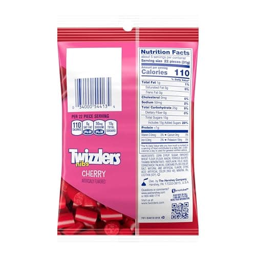 TWIZZLERS NIBS Cherry Flavored Licorice Style, Chewy Candy Bags, 6 oz (12 Count) — view 3