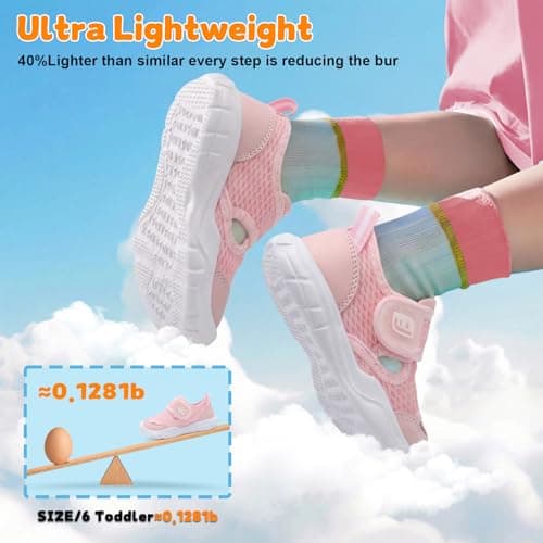 JOINFREE Wide Toe Box Toddler Shoes Barefoot Water Sandals with Quick-Dry Mesh and Anti-Collision Toe for Summer Outdoor Play Pink Size 5.5 — view 7
