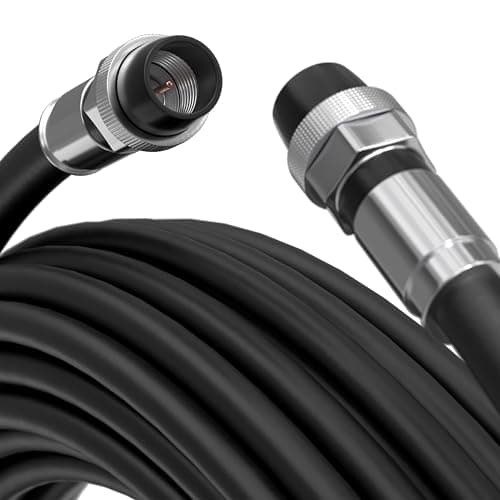 THE CIMPLE CO 125' Feet, Black RG6 Coaxial Cable with Rubber booted - Weather Proof Indoor/Outdoor Rated Connectors, F81 / RF, Digital Coax for CATV, Antenna, Internet, Satellite, and More — view 4