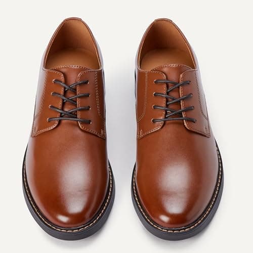 Amazon Essentials Men's Round Toe Derby Dress Shoes, Dark Tan, 11 — view 4