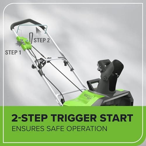 Greenworks 13 Amp 20-Inch Corded Electric Snow Blower-Walk-Behind Snow Thrower with 180° Adjustable Chute & 30FT Throwing Distance & 8" Clearing Depth, Ideal for Driveway, Walkway & Yard Snow Removal — view 4