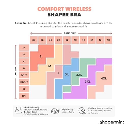 SHAPERMINT Wireless Bras for Women - Full Support Seamless Bralette, Compression Sports Bra, Plus Size Minimizer Bras, Padded Wirefree Bra for Women Nude — view 2