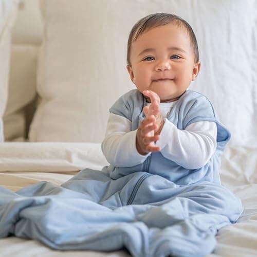 HALO SuperSoft Bamboo Wearable Blanket 1.5 TOG – Buttery Soft, Plush Baby Sleep Sack for Newborns, Infants & Toddlers, Hip-Healthy Design, Machine Washable, 0 – 6 Months, Small, Blue Fog — view 5