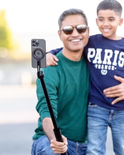 KraftGeek Magnetic Tripod for iPhone, 64” Selfie Stick for iPhone Magsafe, Travel Tripod Stand with Remote for Cell Phone Video Recording — view 4