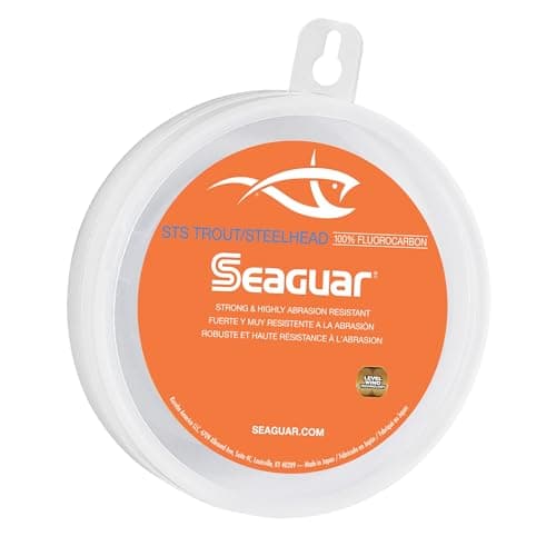 Seaguar STS Trout & Steelhead, Strong and Highly Abrasion Resistant, Premium, 100% Fluorocarbon Performance Leader Material, Virtually Invisible, Clear, 8lb 100yd