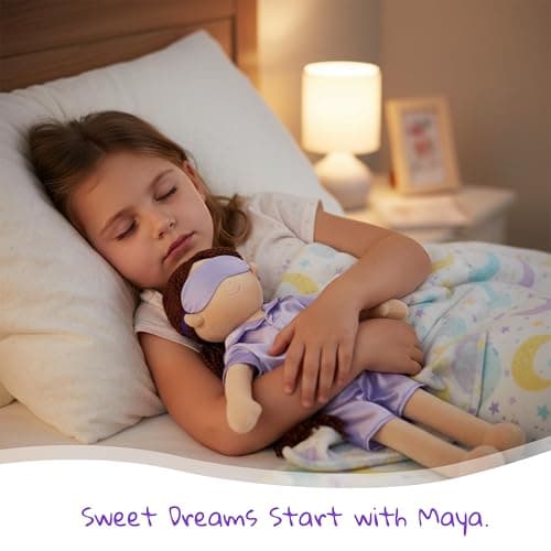 June Garden 14" Snuggle Cutie Ballerina Doll Maya – Soft Plush Doll with Ballet Outfit, Purple Pajama Set & Accessories – Dress Up Pretend Play Toy for Girls — view 5