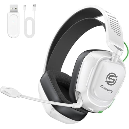 SKAPENDY Wireless Gaming Headset for PC, PS5, PS4, Switch & Mac, 2.4GHz Ultra-Low Latency & Bluetooth Gaming Headphones with Noise Canceling Mic, 3D Stereo Lossless Audio for Nintendo 64 Accessories