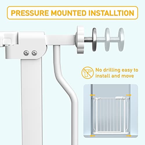 Fairy Baby Narrow Baby Gate 24-27 Inch Auto Close Child Safety Gates for Stairs Banister Doorways Hallway, Pure White — view 3