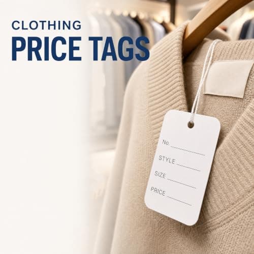 Nicunom 2000 PCS Price Tags,1.94" X 1.38" Price Display Tag Clothes Size Tag Store White Paper Tags for Jewelry, Clothing, Retail, Labeling — view 7