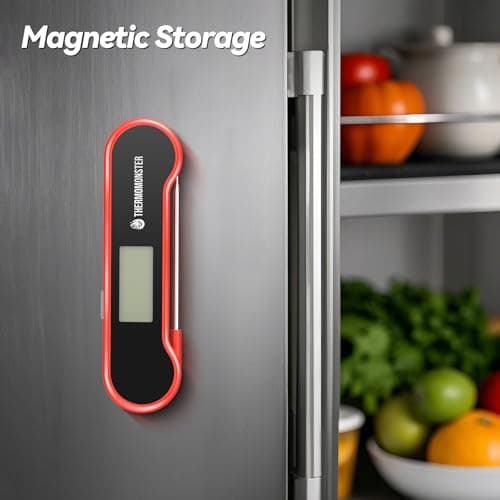 0.5 Sec Instant Read Meat Thermometer Digital with ±0.5℉ Precision, Food Thermometer for Cooking Kitchen Gadgets, Oven Grill Candy BBQ Essentials Accessories, Gifts for Him Dad Men Birthday, Red — view 7