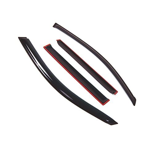 TuningPros Outside Mount Window Vent Visors Rain Guards Compatible with Toyota Highlander 2008-2013 | Side Window Wind Deflectors Rain Shields | Black Tinted, 4 Pcs Set, BGWV-659