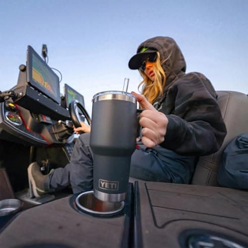 YETI Rambler 35 oz Straw Mug, Vacuum Insulated, Stainless Steel, Moon Dust — view 4