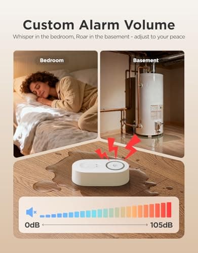 GoveeLife Upgraded Smart Water Leak Detector 1s with 1804 ft Ultra-Long Range, WiFi Water Sensor with SMS/Email/APP Push and Sound Alarm,5-Year Battery Life, 1 Pack, Suit for Home, Basement, Kitchen — view 3