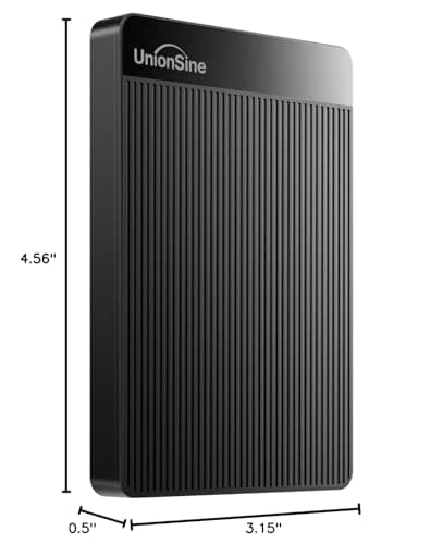 UnionSine 500GB Ultra Slim Portable External Hard Drive HDD-USB 3.0 for PC, Mac, Laptop, PS4, Xbox one, Xbox 360-(Black) — view 7