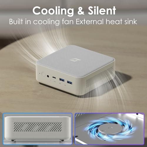 CyberGeek Mini PC AMD Ryzen 7 5700u (8C/16T,up to 4.3 GHz), Mini Computers 32GB DDR4 RAM 1TB PCIe SSD, Mini Gaming Desktop Supports 4K@60Hz/Triple Display/WiFi/BT5.0/HDMI+DP/VESA Office/Home/School — view 4