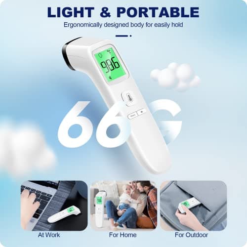 No-Touch Thermometer for Adults and Kids, Accurate Digital Baby Thermometer, Fever Alarm & Silent Mode, 2 in 1 Forehead & Object Mode — view 5